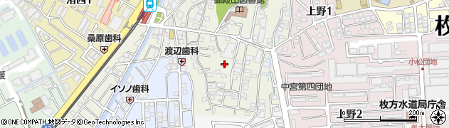 大阪府枚方市御殿山町周辺の地図