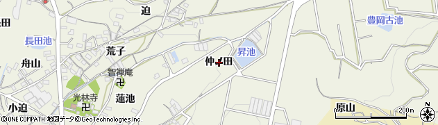 愛知県蒲郡市豊岡町仲ノ田周辺の地図