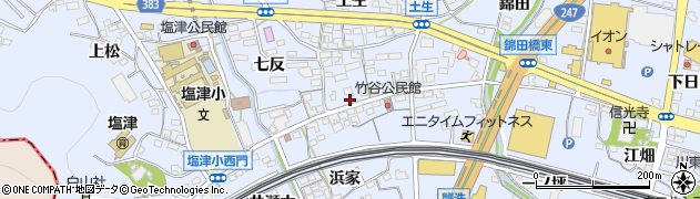 愛知県蒲郡市竹谷町（元町）周辺の地図
