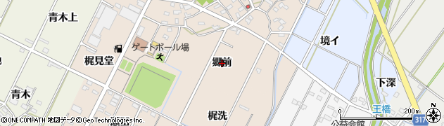 愛知県西尾市吉良町小牧（郷前）周辺の地図