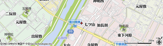 愛知県西尾市吉良町下横須賀七ツ山38周辺の地図