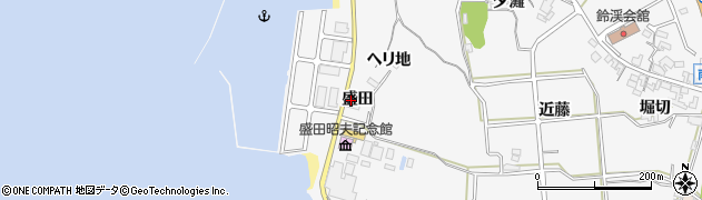 愛知県常滑市小鈴谷（盛田）周辺の地図