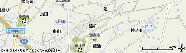 愛知県蒲郡市豊岡町荒子周辺の地図