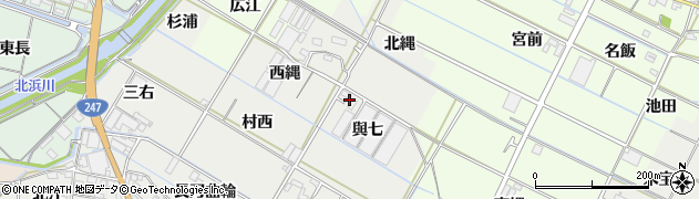 愛知県西尾市一色町開正與七11周辺の地図
