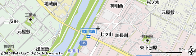 愛知県西尾市吉良町下横須賀七ツ山29周辺の地図