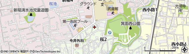 大阪府箕面市桜2丁目13-10周辺の地図