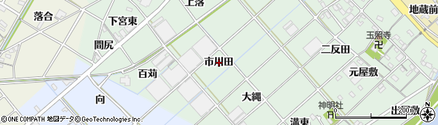 愛知県西尾市横手町（市川田）周辺の地図