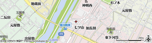 愛知県西尾市吉良町下横須賀七ツ山26周辺の地図