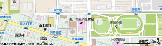 豊川市総合体育館周辺の地図
