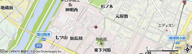 愛知県西尾市吉良町下横須賀西下河原23周辺の地図