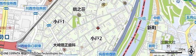 川西小戸二郵便局周辺の地図