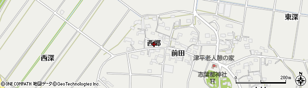 愛知県西尾市吉良町津平（西郷）周辺の地図