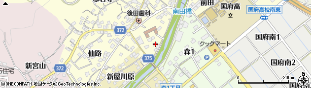 愛知県豊川市国府町下河原75周辺の地図