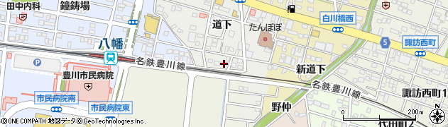 愛知県豊川市野口町道下75周辺の地図