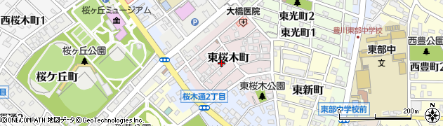 愛知県豊川市東桜木町周辺の地図