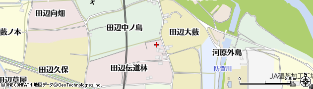 京都府京田辺市田辺伝道林周辺の地図