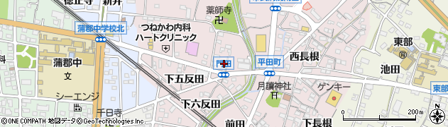 愛知県蒲郡市平田町門田周辺の地図