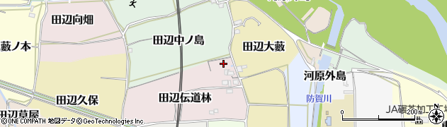 京都府京田辺市田辺伝道林周辺の地図