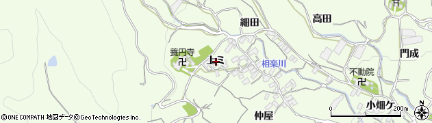 愛知県蒲郡市相楽町上ミ周辺の地図