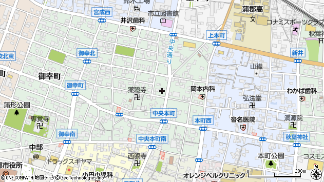〒443-0057 愛知県蒲郡市中央本町の地図