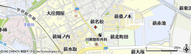 京都府京田辺市薪名松周辺の地図