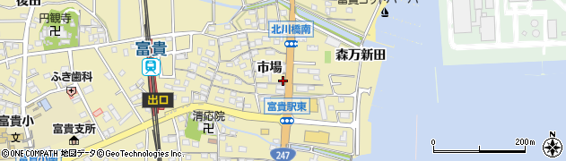 愛知県武豊町（知多郡）冨貴（市場）周辺の地図