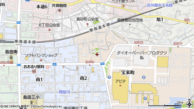 〒427-0016 静岡県島田市宝来町の地図