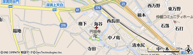 愛知県幸田町（額田郡）深溝（海谷）周辺の地図