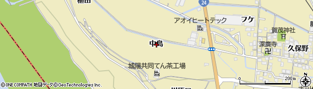 京都府城陽市奈島中島周辺の地図