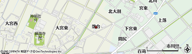 愛知県西尾市市子町（落合）周辺の地図