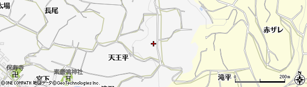 愛知県豊橋市石巻小野田町（天王平）周辺の地図
