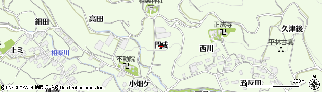 愛知県蒲郡市相楽町（門成）周辺の地図