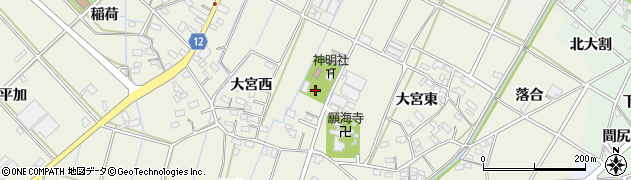 愛知県西尾市市子町周辺の地図