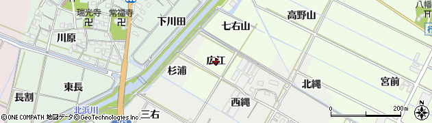 愛知県西尾市行用町（広江）周辺の地図