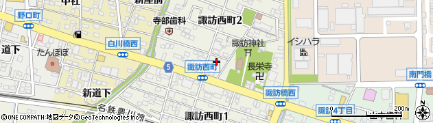 愛知県豊川市諏訪西町周辺の地図