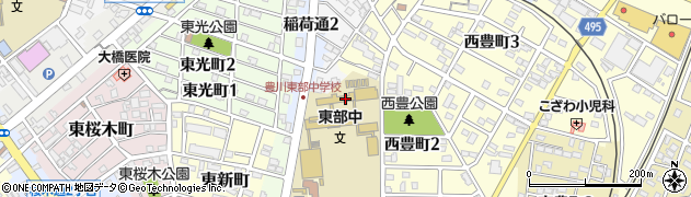 豊川市立東部中学校周辺の地図