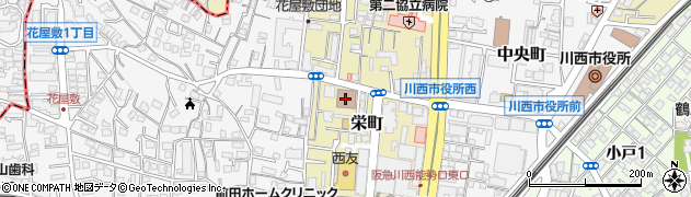 川西郵便局周辺の地図