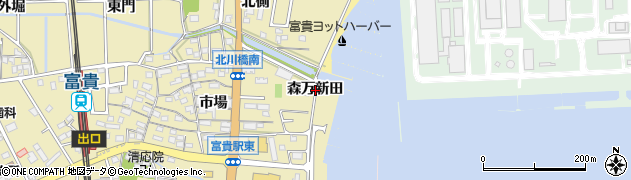 愛知県知多郡武豊町冨貴森万新田周辺の地図