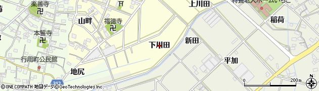 愛知県西尾市下道目記町（下川田）周辺の地図