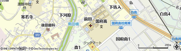愛知県豊川市国府町前田1周辺の地図