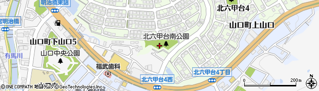 北六甲台南公園周辺の地図