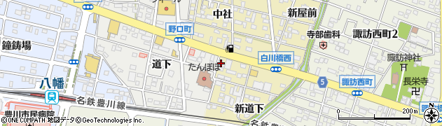 愛知県豊川市市田町大道下22周辺の地図
