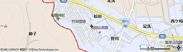 愛知県蒲郡市竹谷町松田68周辺の地図