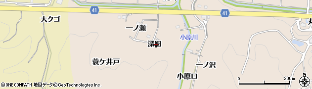 愛知県額田郡幸田町深溝深田周辺の地図
