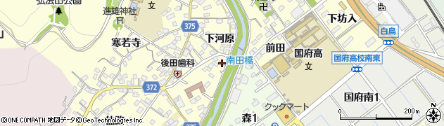 愛知県豊川市国府町下河原40周辺の地図