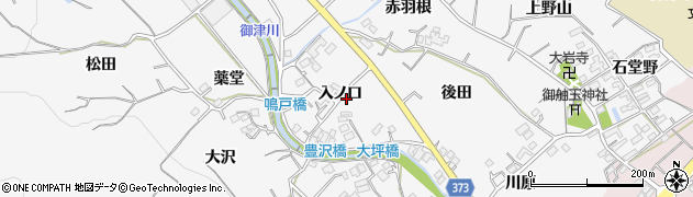 愛知県豊川市御津町豊沢周辺の地図