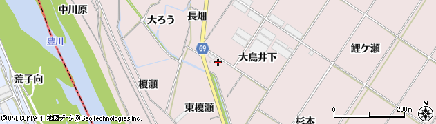愛知県豊橋市賀茂町大鳥井下周辺の地図