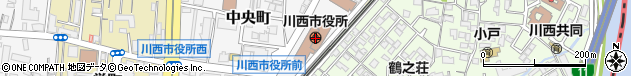 兵庫県川西市周辺の地図