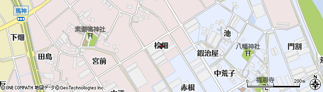 愛知県豊川市麻生田町桧畑周辺の地図