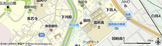 愛知県豊川市国府町前田10周辺の地図